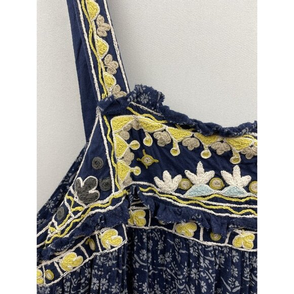 FREE PEOPLE Indigo Tank Mini Dress Blue Boarderline Tunic Size Medium - Picture 14 of 16